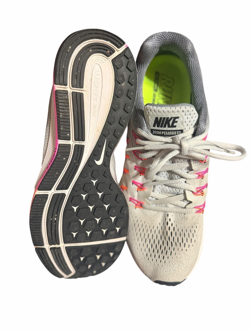 Nike Air Zoom Pegasus 33 Women’s 9.5 Grey Pink Running Shoes 831356-006 - Picture 7 of 9